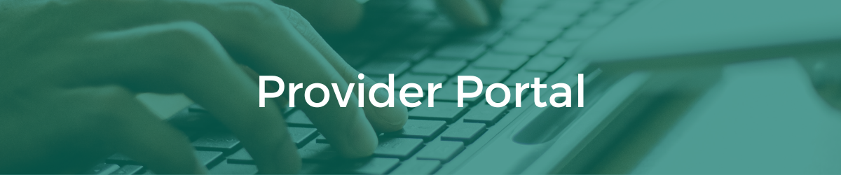 image of fingers on a keyboard with the text Provider Portal