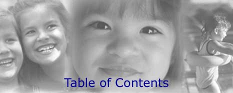 Image of children with the words Table of Contents