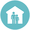 icon of an adult and a parent in a house