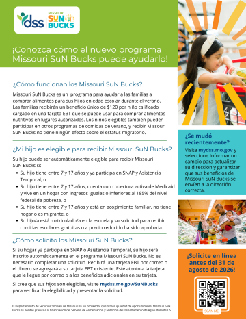 SuN Bucks Flyer Espanol
